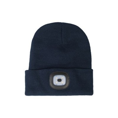 Hkm Honey USB Light Up Beanie in Navy