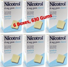 Nicotrol Nicotine Gum 4 MG Classic Flavor 6 Boxes 630 Pieces - Exp 09/2027