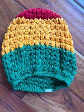 Rasta Red Yellow Green Knit Winter Snow Beanie Hat Cap Women's One Size