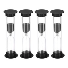 4Pack 2 Minute Sand Timer Small Sandy Clock Count Down Sand Glass Black