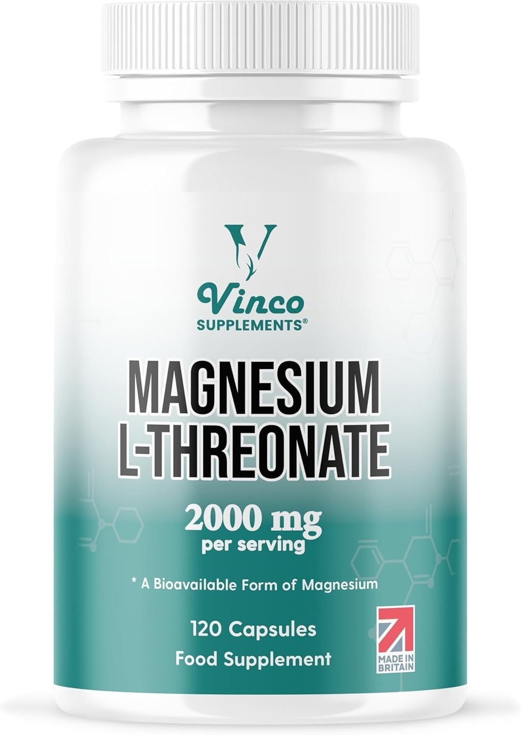 Vinco Magnesium L-Threonate – Cognitive & Sleep Support – Bioavailable  2000mg