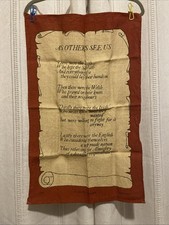 Asciugamano da tè vintage "Come altri ci vedono" poesia lino UK scozzese gallese irlandese inglese arte da parete