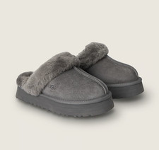 New Authentic UGG WOMEN DISQUETTE SLIPPERS - GREY