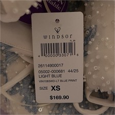 Windsor XS Light Blue Sequin Beaded Floral Mesh Long Gown
