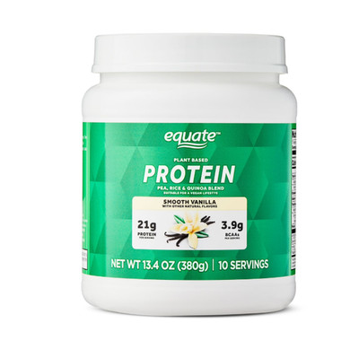 Equate Plant-Based Protein Supplement, Smooth Vanilla, 13.4 Ounces