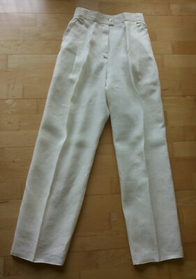  ESCADA Cremefarbene  Leinen Hose  Größe38 neu