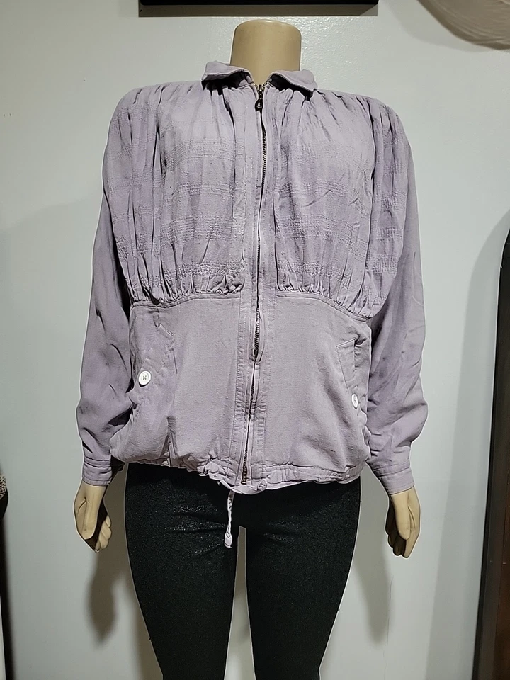 Años 80 A. Deportes De Colección Cremallera Completa Lila Plisada Talla M Para Mujer (Solo La Chaqueta) #R1 Foto 2 de 4