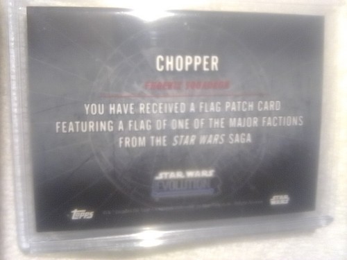 2015 Star Wars Evolution Flag Patch Card Chopper Serial #24/25. - Picture 3 of 4