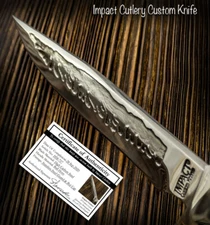 Impact Cutlery Rare Custom Art Bowie Knife with Sculpted Blade Bull Horn Handle