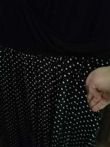Torrid Kleid Größe 2 schwarz gepunktet Stretch Faux Wickel 3/4 Arm Dress - Bild 2 von 11