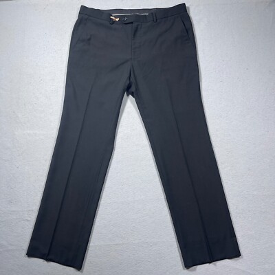 Giorgio Fiorelli Dress Pants Men 36x30 Black Slacks Flat Front Office