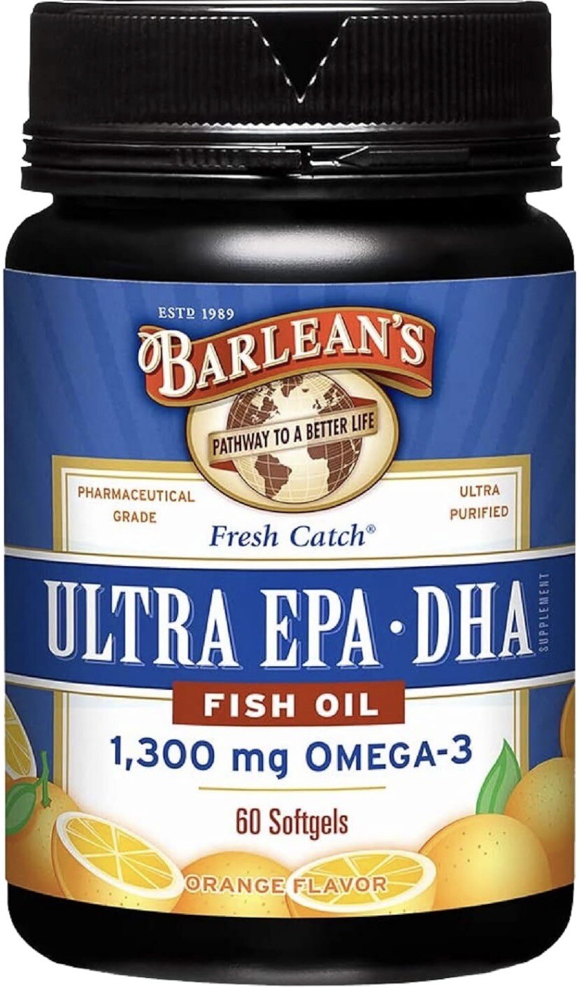 Barlean's Fish Oil Omega 3 Supplement, Ultra EPA DHA Fatty Acid 60