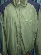 Vintage John Deere Green Windbreaker Jacket Full Zip Large Classic