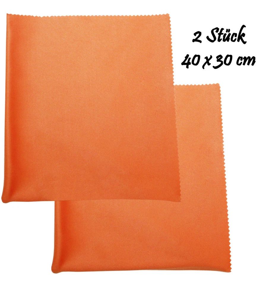ARGUS 2 Stück Brillenputztuch Mikrofasertuch Handyreiniger Displayreinigung XXL orange