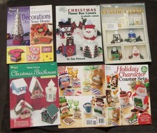 5 Plastic Canvas Christmas Birdhouses Seasonal Multi Mixed Holiday Tissue Box