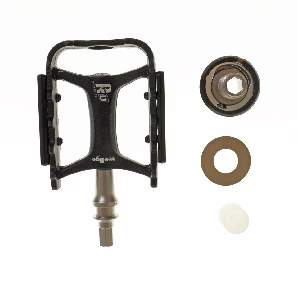 Pedal de bicicleta Wellgo QRD-III M111 9/16" liberación rápida bicicleta de carretera ciudad - negro Foto 4 de 4