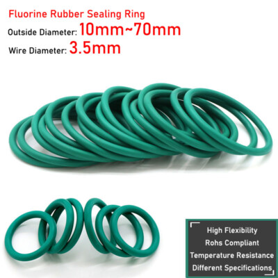 Ø3.5mm Cross Section Green Fluorine Rubber O-Ring Sealing Ring Oil Seals Gasket