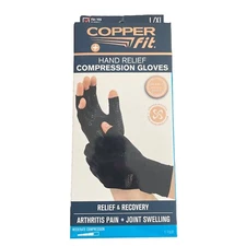 Copper Fit Hand Relief Compression Gloves Relief & Recovery Arthritis+Joint L/Xl