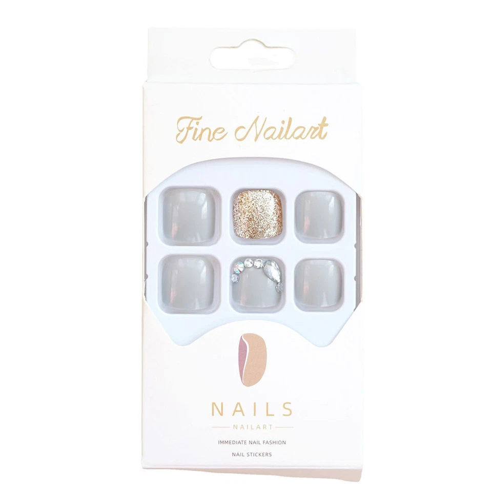 24Pcs False Toe Nail Square Short Toenails Patche Press On Manicure Decor Tools/ - Image 3 of 4