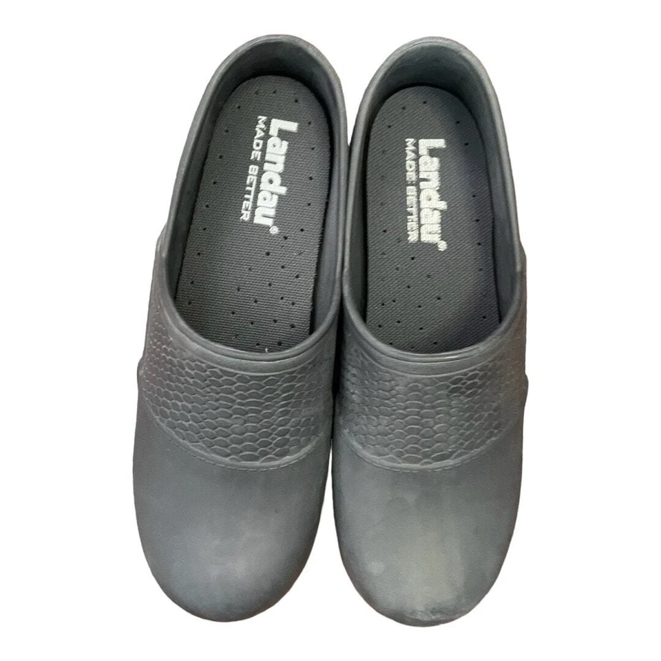 Zuecos cómodos de goma Landau FootwoRx Wild Terrain zapatos sin cordones gris oscuro talla 36 Foto 2 de 4