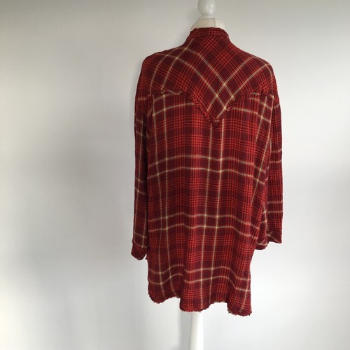 Free People Intimately Check Shirt Red Multicoloured Size XS Relaxed Fit - Picture 18 of 24