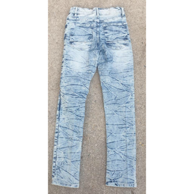 Next II Max Mens Biker Moto Jeans Blue Stretch Light Wash Denim