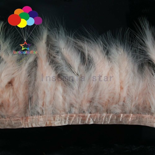 2 Meter Natural Fluffy Champagne pink Marabou Trim Turkey Feathers Fringe CRAFTS - Picture 5 of 8