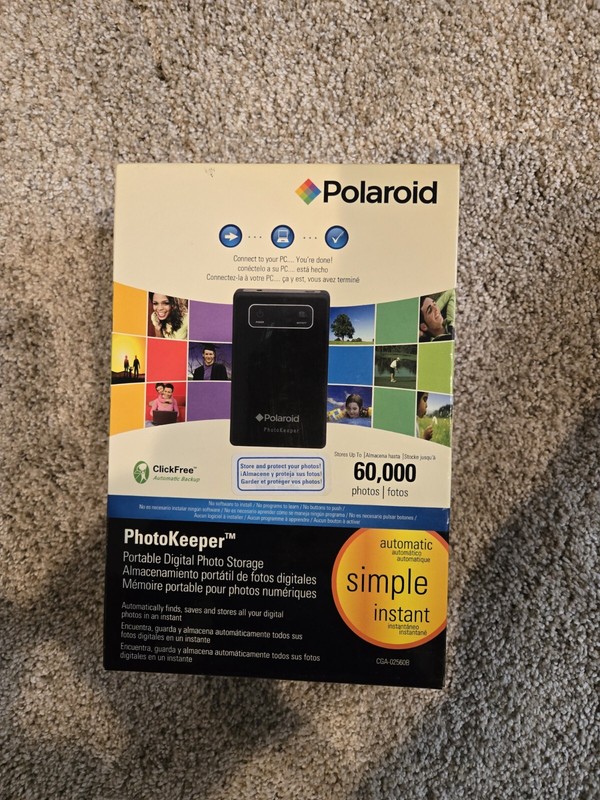 Polaroid PhotoKeeper Portable Digital Photo Storage Brand New In Box Stores Up T