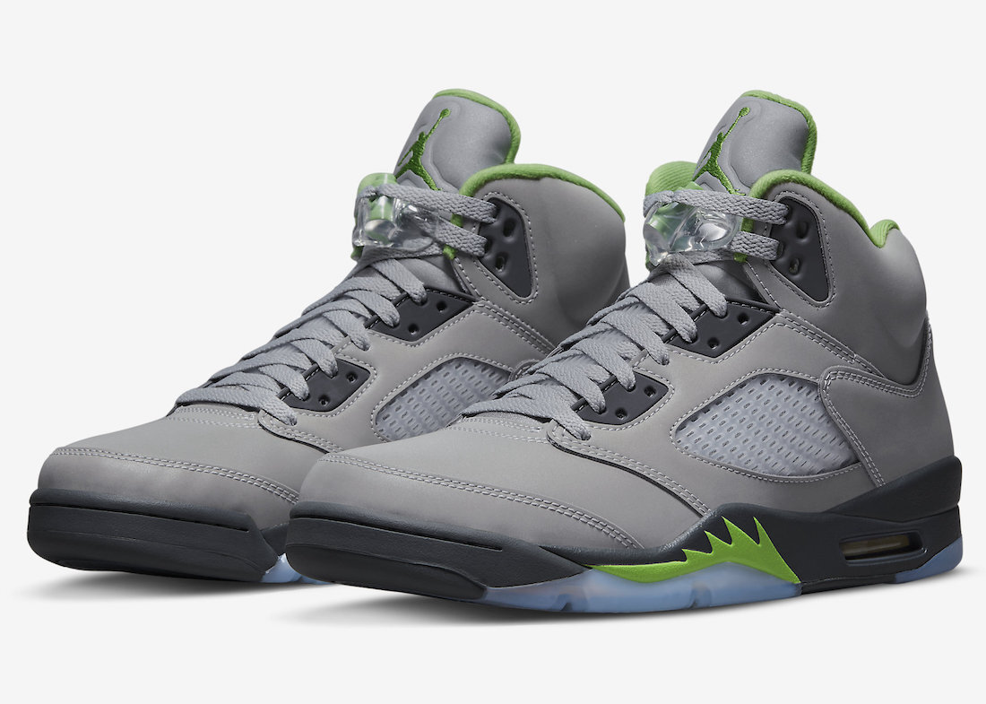 Nike Air Jordan 5 V Retro Green Bean Silver 3M DM9014-003 Men\'s Size 12 Nike Air Jordan Retro V 5 Green Bean 2022 Silver Grey Men main image 2