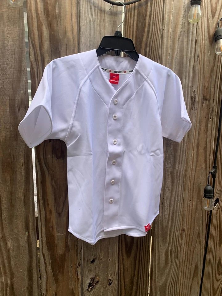 ¡Casi gratis! 18 NUEVAS Camisetas Blancas-NUEVAS Camisetas de Béisbol Juveniles Marucci-YM/YL Foto 4 de 4