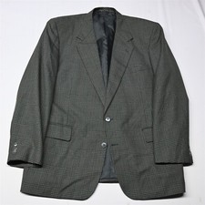 Hardy Amies 48L Green Big Glenn Check Wool Mens Sport Jacket Pants Suit