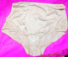 Vanity Fair Tricot Nylon Panty Sz 8 Mushroom Gusset Panties Lace cream Vintage