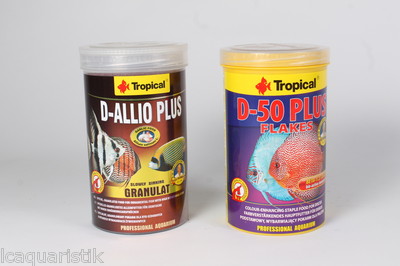 1L Tropical Discus Allio Gran + 1L Discus Flocken D 50 Plus Granulat Fische 