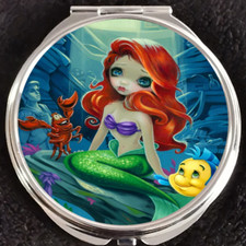 Princess Little Mermaid Ariel Ocean Beauty Gift Disney Makeup Compact Mirror