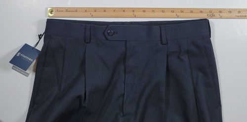 Stafford Essentials Pants Size 34x32 Khaki Classic Fit High Twist Gabardine - Picture 5 of 8