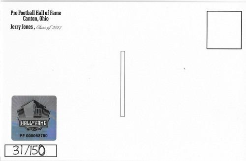 RARE JERRY JONES SIGNED BRONZE BUST CARD~PRO FOOTBALL HALL OF FAME~HOF AUTO #31 - Picture 2 of 2