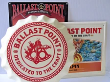 Ballast Point Trio of Metal Signage Mancave Decor