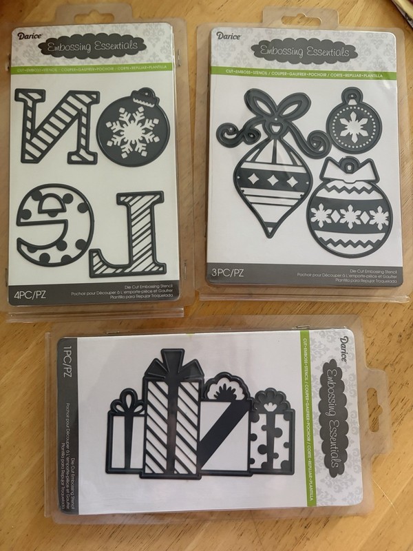 Darice Embossing Essentials  Lot Of 3,  Ornaments, Presents & Letters NOEL. New