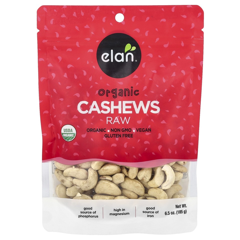 Organic Cashews, Raw, 6.5 oz (185 g)