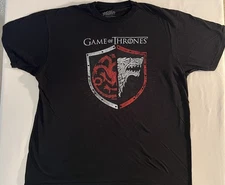Men's XL Game of Thrones Black Short Sleeve T-Shirt HBO Targaryen Stark