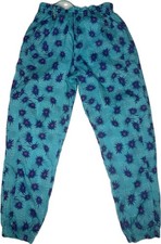 Vintage Reebok 90s Track Pants Teal Purple Star Print Windbreaker Unisex S