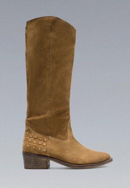 Women ZARA Boots Brown Suede 41