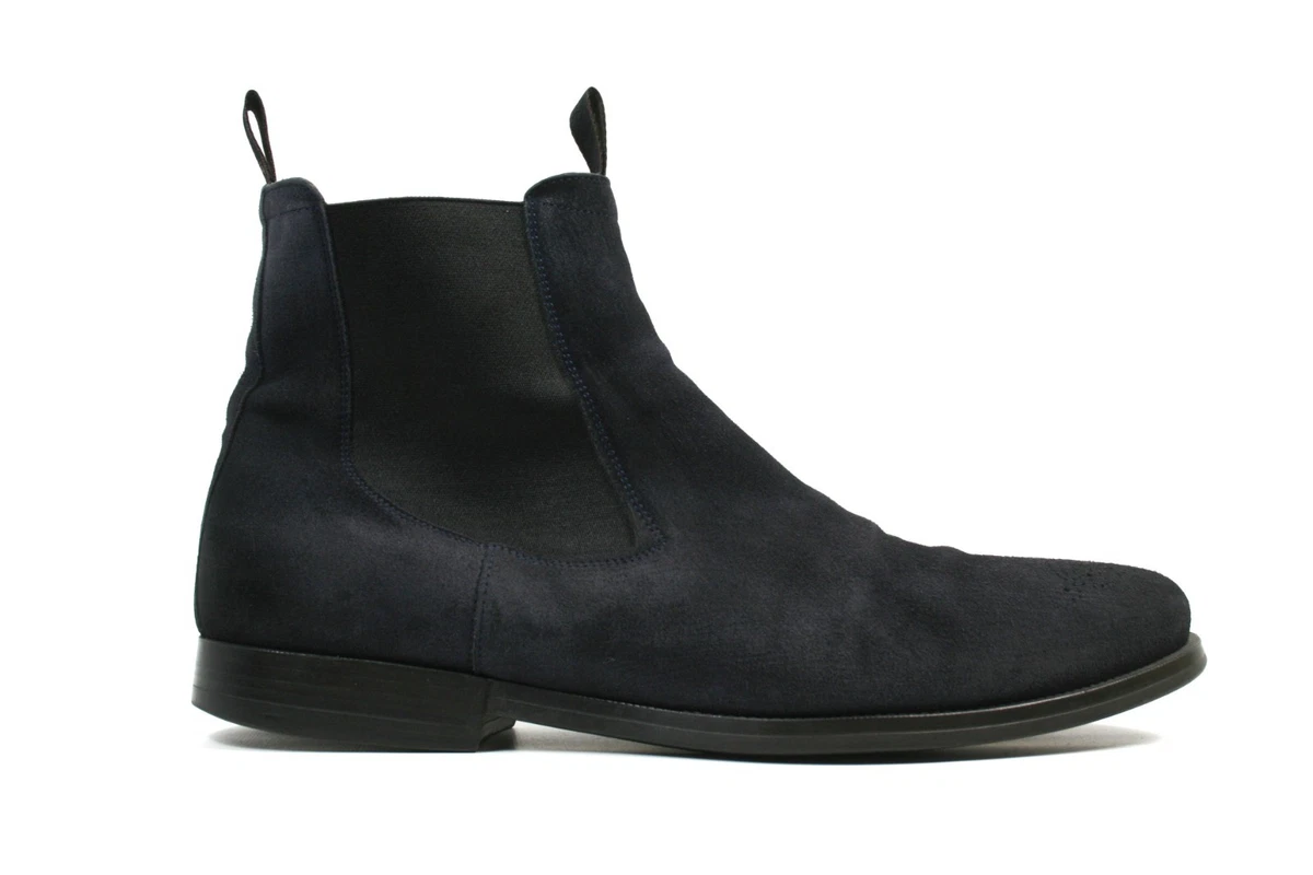 Santoni Chelsea Ankle Boots Mens Size UK 7 Black suede Leather Pull on Shoes Santoni Easy On Chelsea Boots | Saks Fifth Avenue main image 3