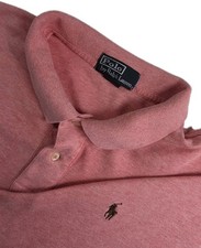 Polo Ralph Lauren Men  s Custom Fit Polo Shirt Red Heather -READ