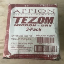 APPION TZM3PK VACUUM PUMP OIL 3 PACK H26-481 TZM1PK NEW NOS