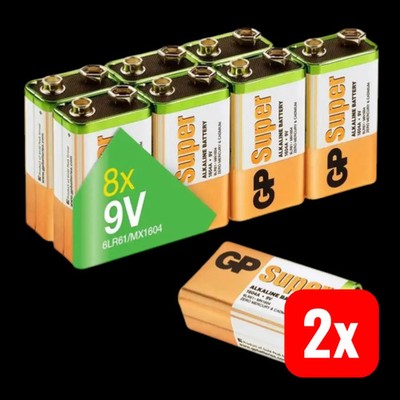 GP 9V Batterie Alkaline Super 9V Batterien Ersatzbatterien 8 Stück 2 SETS