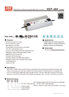 #ad #ad Mean Well HEP 480 54A 480W Switching Power Supply for Harsh Environment 54V 8.9A $190.00