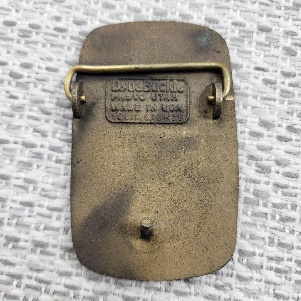 Hebilla de cinturón DynaBuckle vintage para hombre de latón macizo logotipo Brit-Bac hecho en EE. UU. Foto 4 de 4