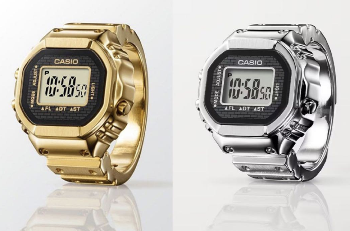 Set of 2】Casio Ring Watch CRW-001-1JR CRW-001G-9JR 50th