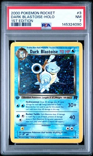 2000 POKEMON ROCKET 1ST EDITION #3 DARK BLASTOISE-HOLO PSA 7